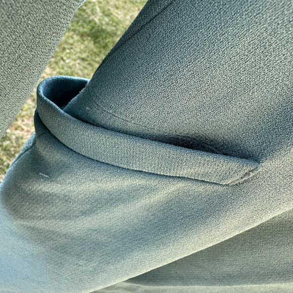 Vintage 80s Ann Tjian For Kenar Sea Foam Green Long Overcoat Blazer Size Small - Picture 5 of 13